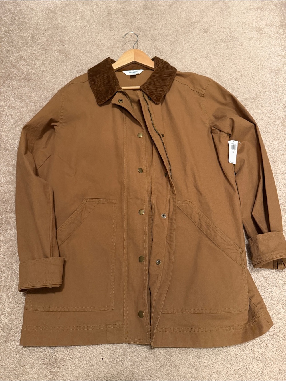 Old Navy Brown Utility Jacket with Dark Brown Corduroy Collar